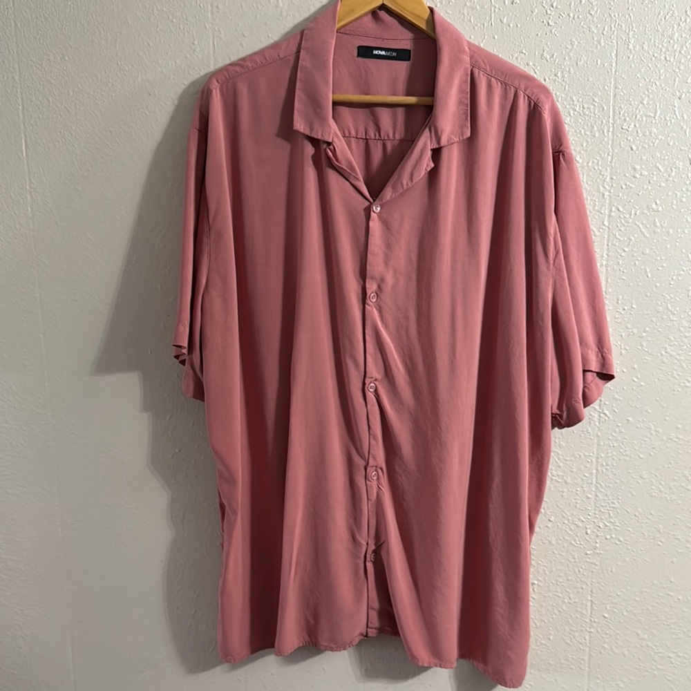 Fashion Nova Pink Casual Button Down Shirt